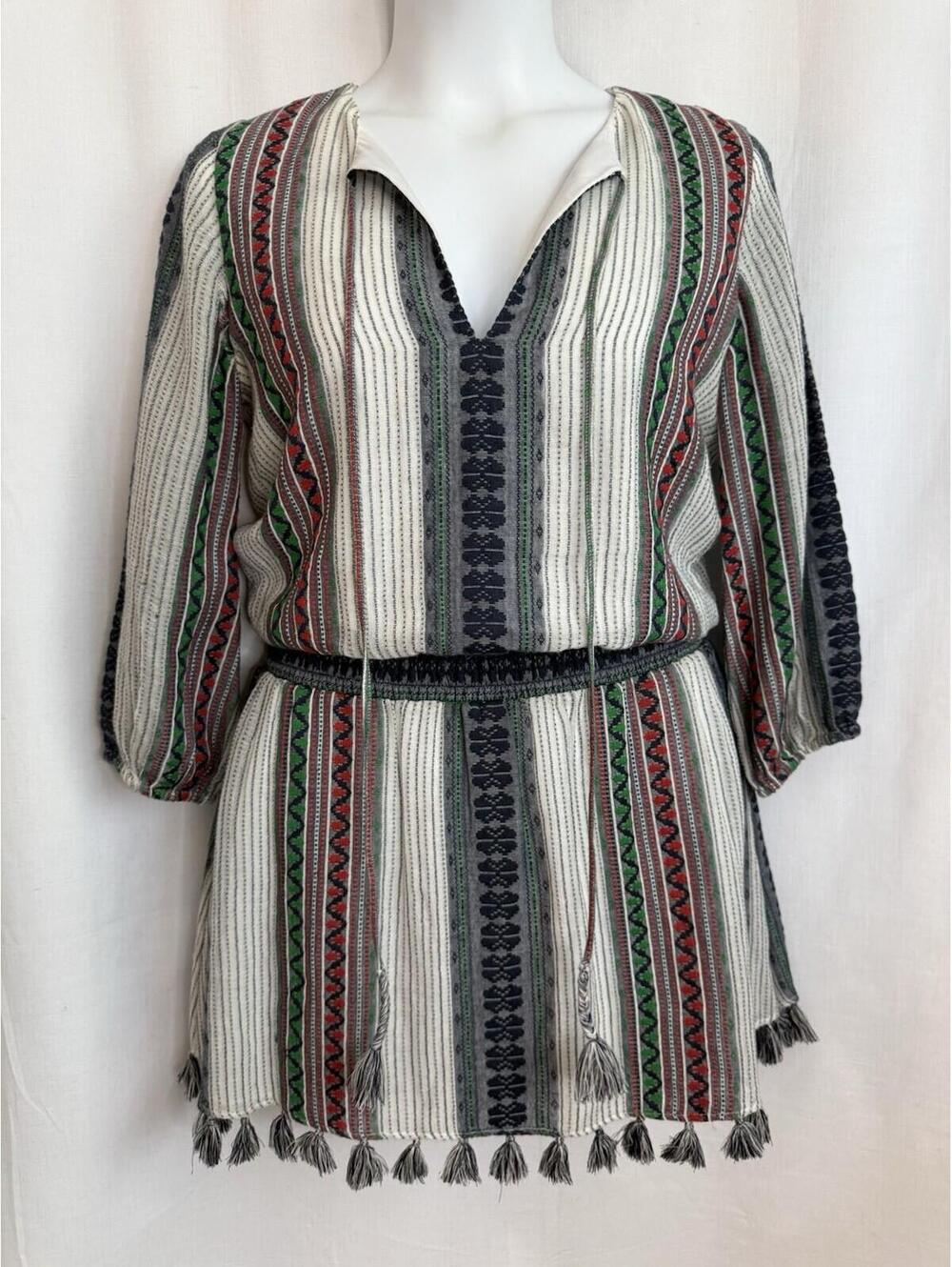 ALICE AND OLIVIA Size 6 Women's Midi Dress Boho Folk India